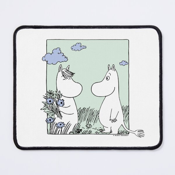 Item preview, Moomintroll & Snorkmaiden Love Picking Flowers designed and sold by MoominStore.