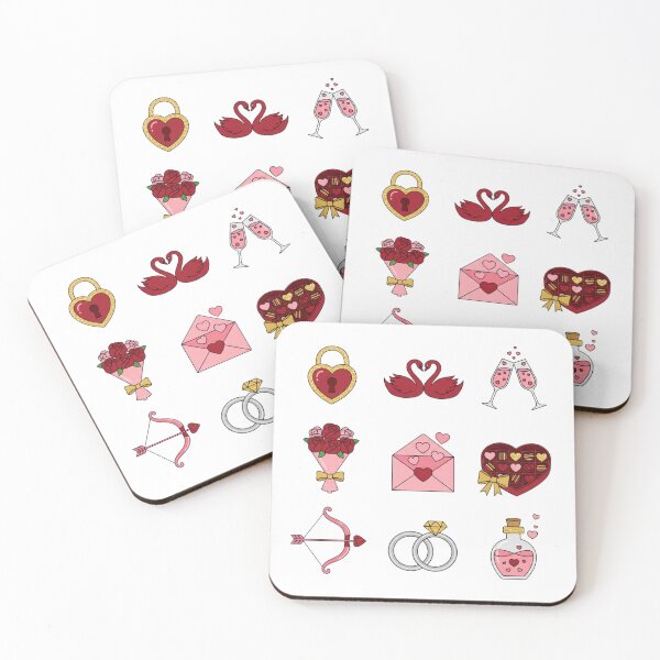 Item preview, 9 Valentine's Magic Icons - Vol. 49 - Romantic Love Symbols - Heart Lock, Cupid Bow, Rose & Love Potion - Flat Vector Art - No Text - Isolated PNG designed and sold by Siamcatshop.