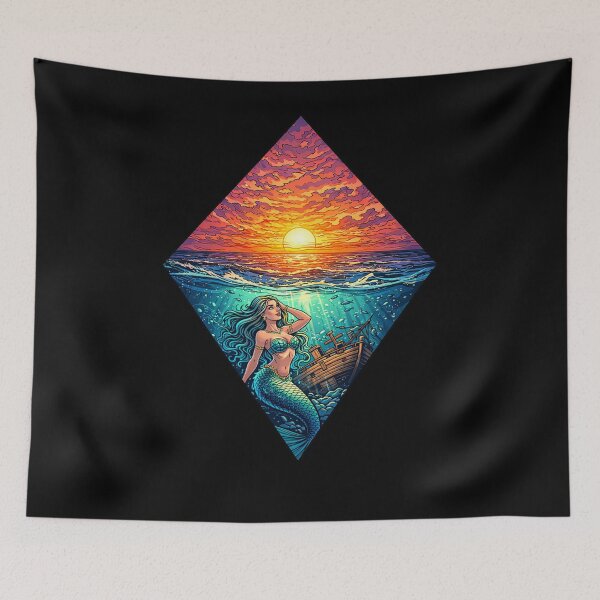 Item preview, Beautiful Mermaid Sunset Art designed and sold by Planetporridge.