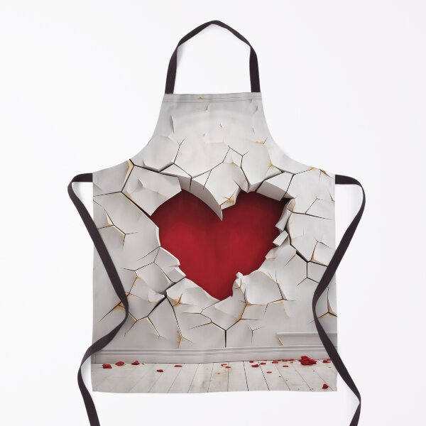 Item preview, Image of a red heart on white cracked plaster designed and sold by anytka.