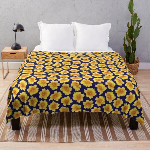 Item preview, Yellow-blue floral pattern with green leaves. Ukrainian pattern, Petrykivka style, author's. designed and sold by Sunflower-7.
