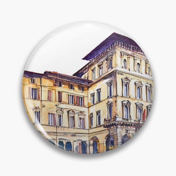 Item preview, A vibrant watercolor depiction of historic buildings in Florence, Italy, bustling with life and charm during the afternoon light designed and sold by anytka.