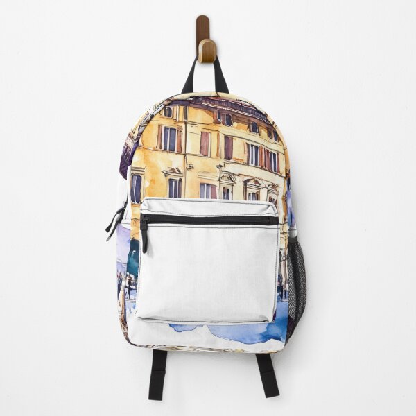 Item preview, A vibrant watercolor depiction of historic buildings in Florence, Italy, bustling with life and charm during the afternoon light designed and sold by anytka.
