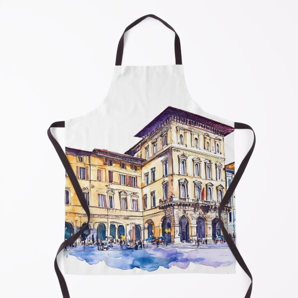 Item preview, A vibrant watercolor depiction of historic buildings in Florence, Italy, bustling with life and charm during the afternoon light designed and sold by anytka.