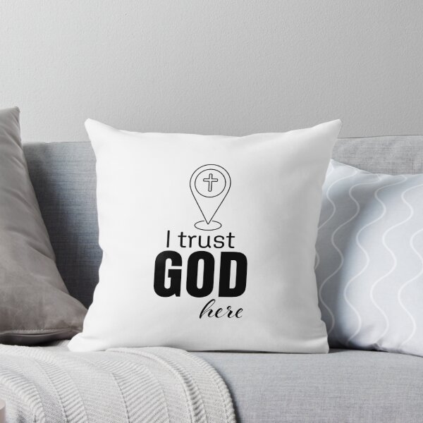 Item preview, I Trust God Here – Christian Faith Typography T-Shirt Design designed and sold by CrossCrafted.
