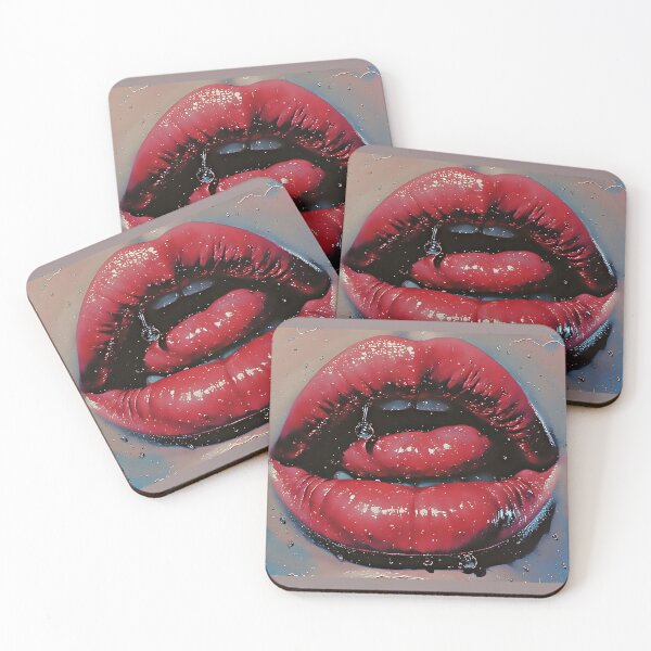 Artikelvorschau, Illustration im Pop-Art-Stil: Nasse rote Lippen entworfen und verkauft von Neer arts.