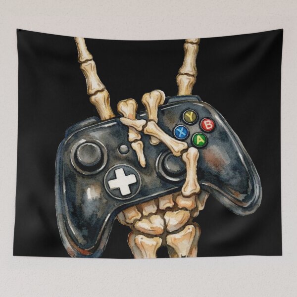 Item preview, Gamer Controller Skeleton Hand – Hardcore Gaming Design designed and sold by Avara-Creative.