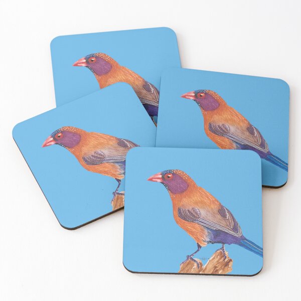 Item preview, Violet eared waxbill watercolor artwork designed and sold by art-elodie-g.