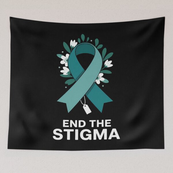 Item preview, End The Stigma Sexual Assault Awareness Month Teal Ribbon designed and sold by gourpmerzihd.