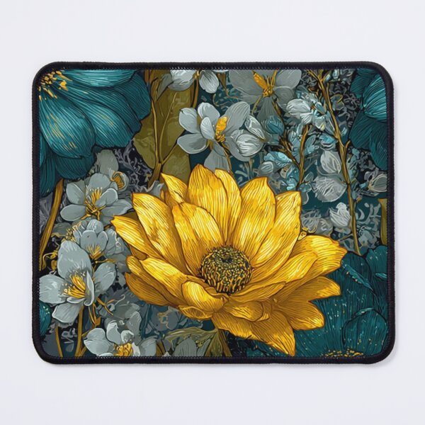 Item preview, Sapphire & Transformative Teal Botanica – Luxe Art Nouveau Florals (Gold Accents) designed and sold by Ewa Miller.