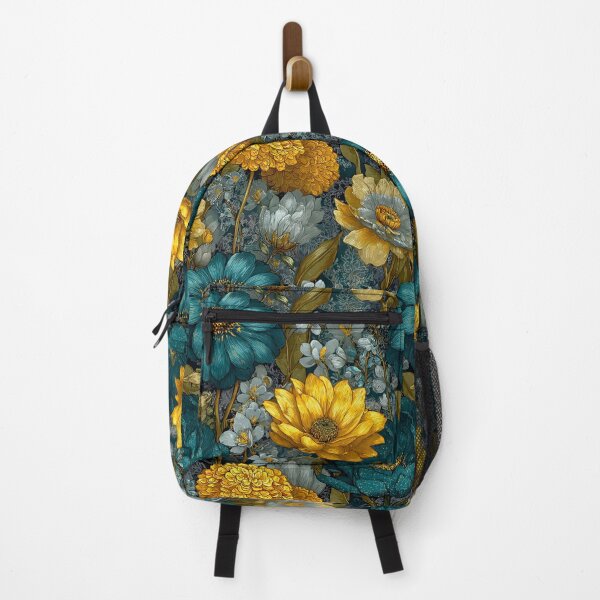 Item preview, Sapphire & Transformative Teal Botanica – Luxe Art Nouveau Florals (Gold Accents) designed and sold by Ewa Miller.
