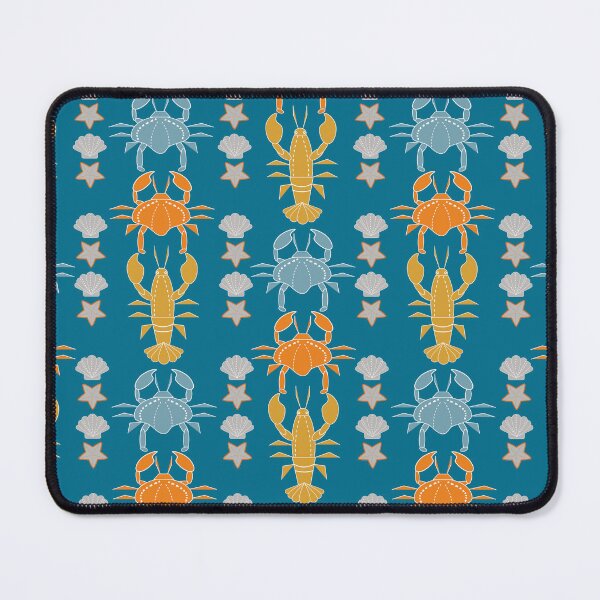 Item preview, Crabs and Lobster Parade on Teal backdrop designed and sold by mirimo.