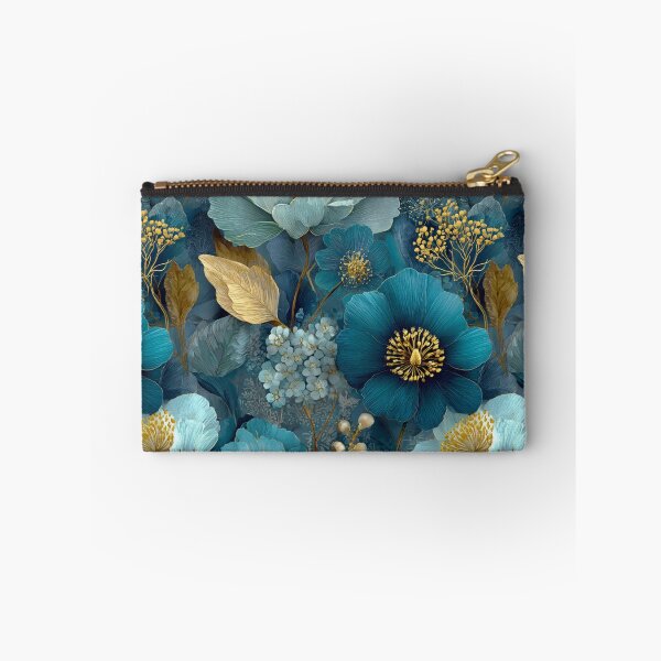 Item preview, Sapphire & Transformative Teal Botanica – Luxe Art Nouveau Florals (Gold Accents) designed and sold by Ewa Miller.