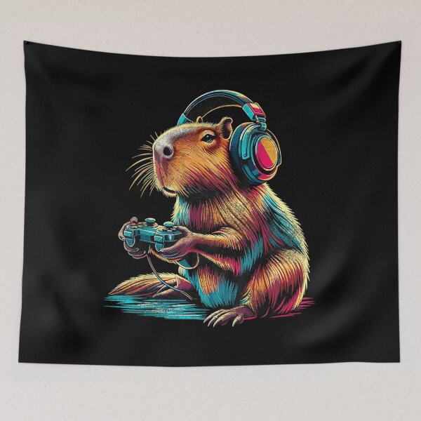 Item preview, Capybara Funny Video Games Capybara Art for Men Women Kids , Capybara Gift Lover  designed and sold by DZIRI NAJAT.