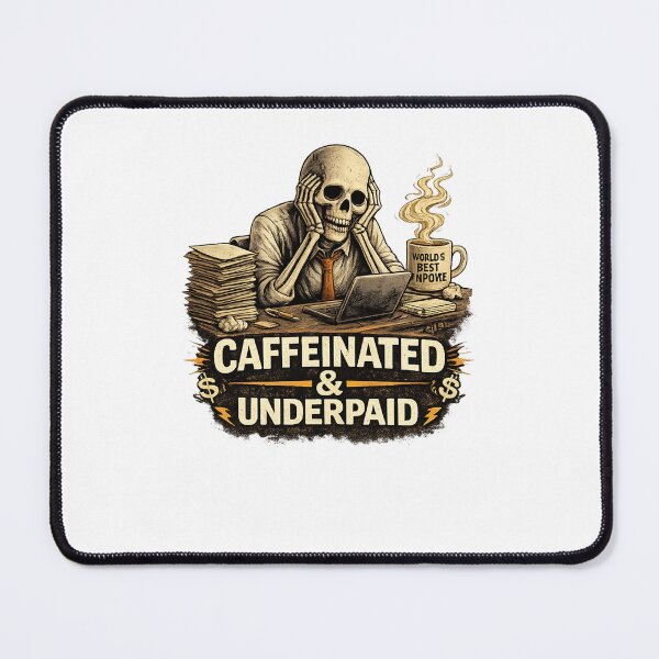 Item preview, Caffeinated & Underpaid – Relatable Work Humor Coffee designed and sold by CraftLum.
