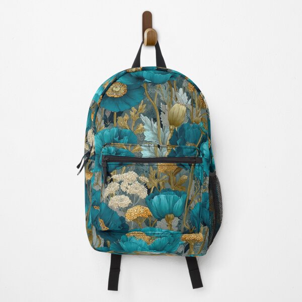 Item preview, Sapphire & Transformative Teal Botanica – Luxe Art Nouveau Florals (Gold Accents) designed and sold by Ewa Miller.