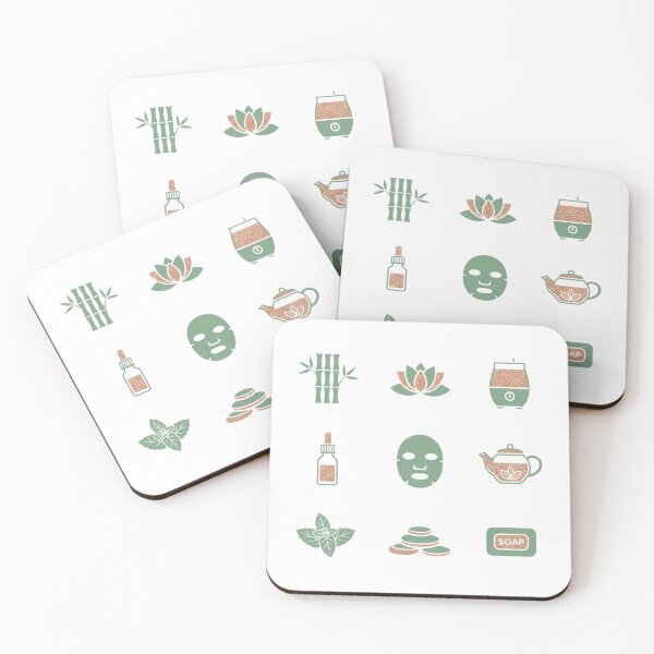 Item preview, 9 Organic Wellness & Spa Icons - Vol. 54 - Sage Green & Rose Gold Glitter - Lotus, Bamboo, Herbal Tea - Flat Vector Art - Isolated PNG designed and sold by Siamcatshop.
