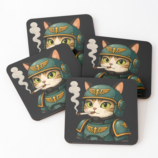 Item preview, Kawaii Military Cat Soldier with Cigar in Armor designed and sold by Easterneyes.