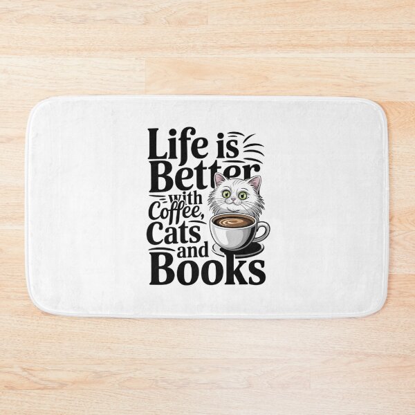 Item preview, Life Is better With Coffee, Cats And Books designed and sold by joyouartArt.