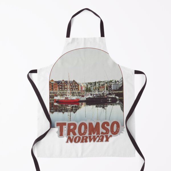 Item preview, Tromso Scandinavia Retro Snow Landscape Travel Sticker designed and sold by Artistshert.