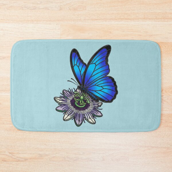 Item preview, Blue Morpho Butterfly Passionflower Art designed and sold by BirdsnStuff.