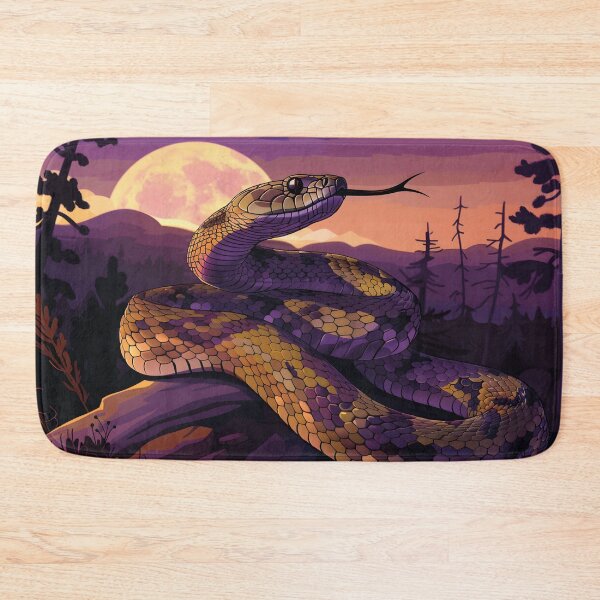 Item preview, Snake in the Full Moon – Mystical Snake at Night designed and sold by Mauswohn.