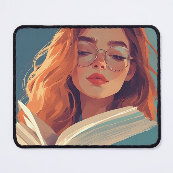 Item preview, Reading Woman Portrait, Soft Aesthetic Cozy Reading Art designed and sold by Neonyx2020.