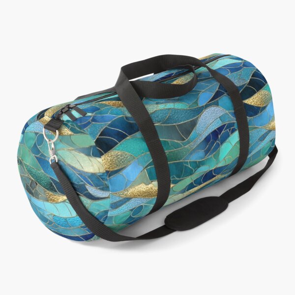 Item preview, Sapphire Tide Mosaic – Transformative Teal Ocean Waves with Gold Veins designed and sold by Ewa Miller.
