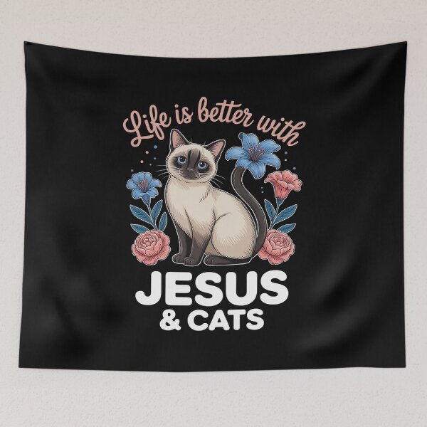 Item preview, Life Is Better With Siamese Cats & Jesus designed and sold by angolinnArt.