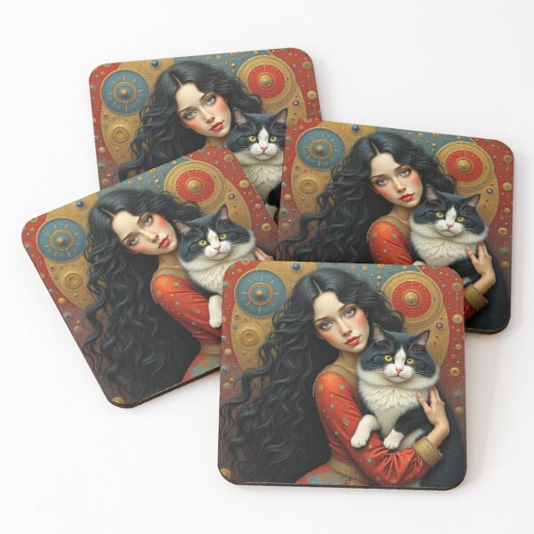 Item preview, Woman With Cat designed and sold by Beyond The Canvas.