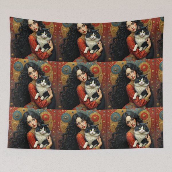 Item preview, Woman With Cat designed and sold by Beyond The Canvas.