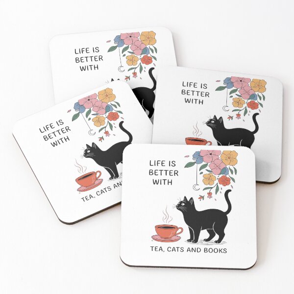 Item preview, Life is Better With Tea Cats and Books designed and sold by joyouartArt.