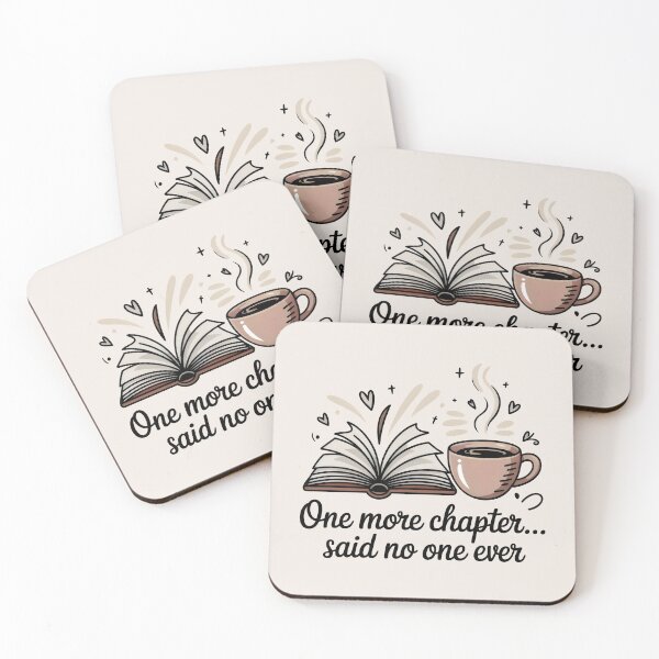 Item preview, One More Chapter Said No One Ever Funny Coffee and Book Lover Art designed and sold by SplashTastic.
