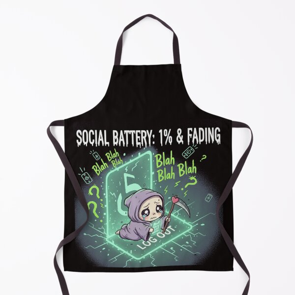 Item preview, Social Battery 1% Fading Cute Reaper Sticker designed and sold by ViviByPaula.