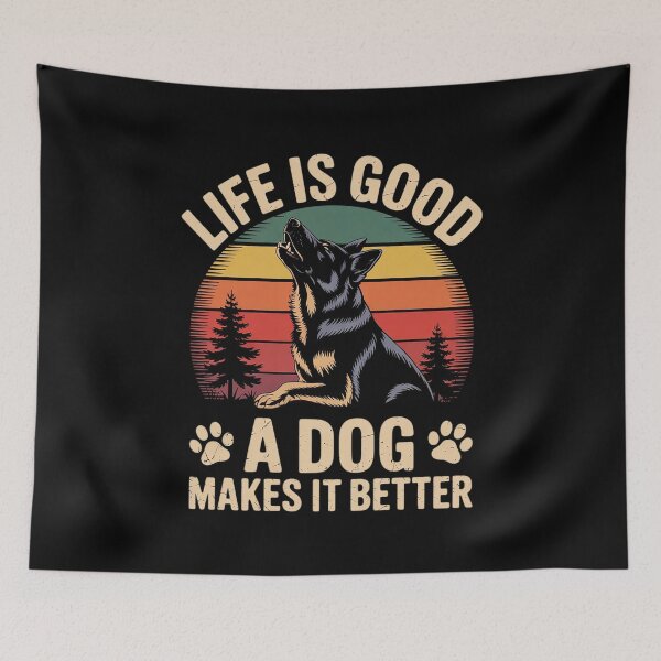 Item preview, Life Is Good A Dog Makes It Better  designed and sold by joyouartArt.