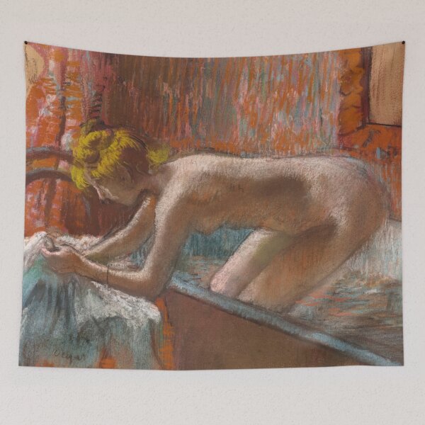 Item preview, Femme Sortant Du Bain by Edgar Degas: Intimate Impressionist Bathroom Scene designed and sold by artofuniverse.