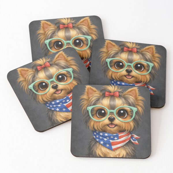 Item preview, Yorkie with Glasses – Cute Yorkshire Terrier Art designed and sold by Darlin8888.