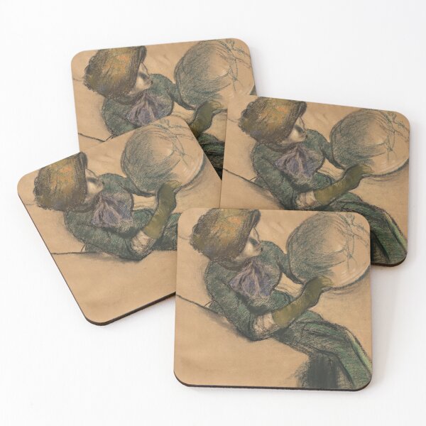 Item preview, Femme Tenant Un Chapeau by Edgar Degas: Impressionist Fine Art Poster designed and sold by artofuniverse.