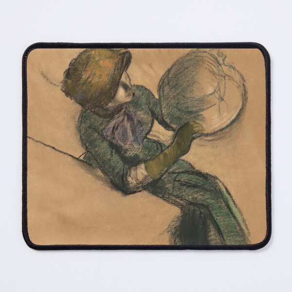 Item preview, Femme Tenant Un Chapeau by Edgar Degas: Impressionist Fine Art Poster designed and sold by artofuniverse.