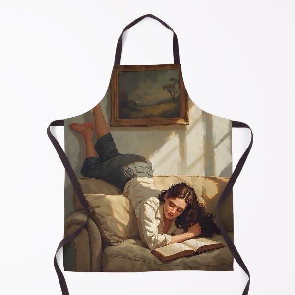 Item preview, Woman Reading on a Sofa, Cozy Book Lover Art designed and sold by Neonyx2020.