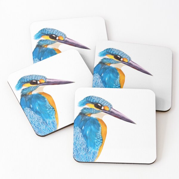 Item preview, Common Kingfisher wildlife bird art designed and sold by art-elodie-g.