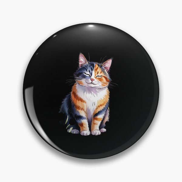 Item preview, Smiling Calico Cat Cute Floral Kitten Cartoon Kitty Outdoors designed and sold by angolinnArt.