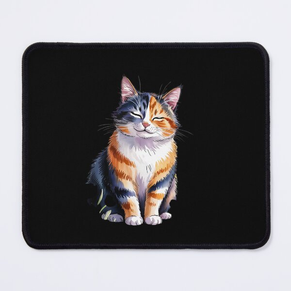 Item preview, Smiling Calico Cat Cute Floral Kitten Cartoon Kitty Outdoors designed and sold by angolinnArt.