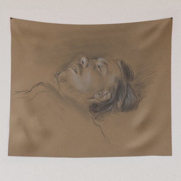 Item preview, Head of the Fallen Jockey by Edgar Degas: Impressionist Charcoal Study Poster designed and sold by artofuniverse.
