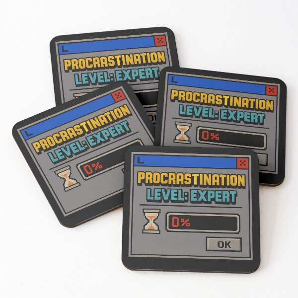 Artikelvorschau, Procrastination Level: Expert – Retro Internet Humor Produktivität Design entworfen und verkauft von Mad Factory Designs.