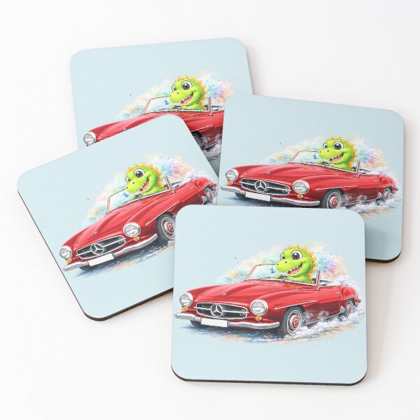Item preview, Dragon funny red car racer kids animation art designed and sold by Natart1004.