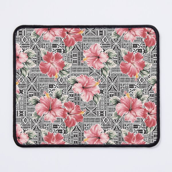Item preview, Retro Hawaiian Pink Tropical Hibiscus Tapa Print Floral designed and sold by RetroMaggie.