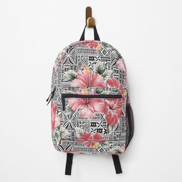 Item preview, Retro Hawaiian Pink Tropical Hibiscus Tapa Print Floral designed and sold by RetroMaggie.