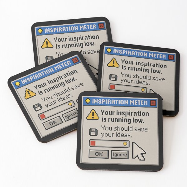 Item preview, Running on Low Inspiration – Retro Internet Humor Creative Burnout Design designed and sold by Mad Factory Designs.