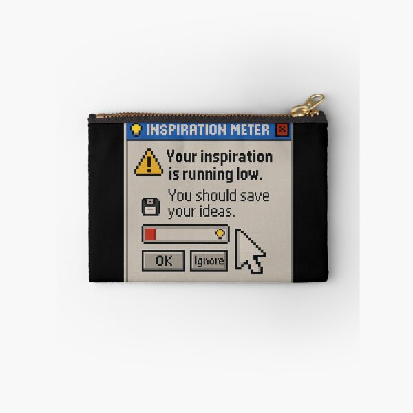 Item preview, Running on Low Inspiration – Retro Internet Humor Creative Burnout Design designed and sold by Mad Factory Designs.